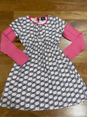 Boden | Dresses | Mini Boden Frill Sleeve Jersey Dress Surf Blue Hot Dog  Stripe 45y | Poshmark